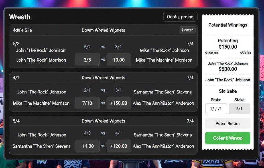odds and bets for wrestling events